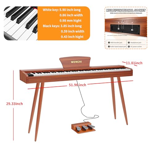 88 Key Fully Weighted Electric Piano Keyboard Hammer Action Full-size Digital Pianos for Beginners Adults Wooden Upright Piano with Sheet Music Stand