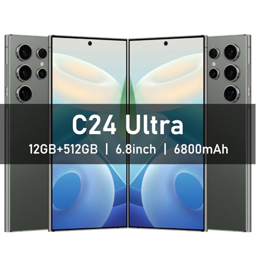 C24 Ultra 5G Smartphone, 6+256GB Unlocked Phone,48+108MP Zoom Camera，6800mAh 6.8" HD Screen Unlocked Cell Phone, 6+256GB Android13.0