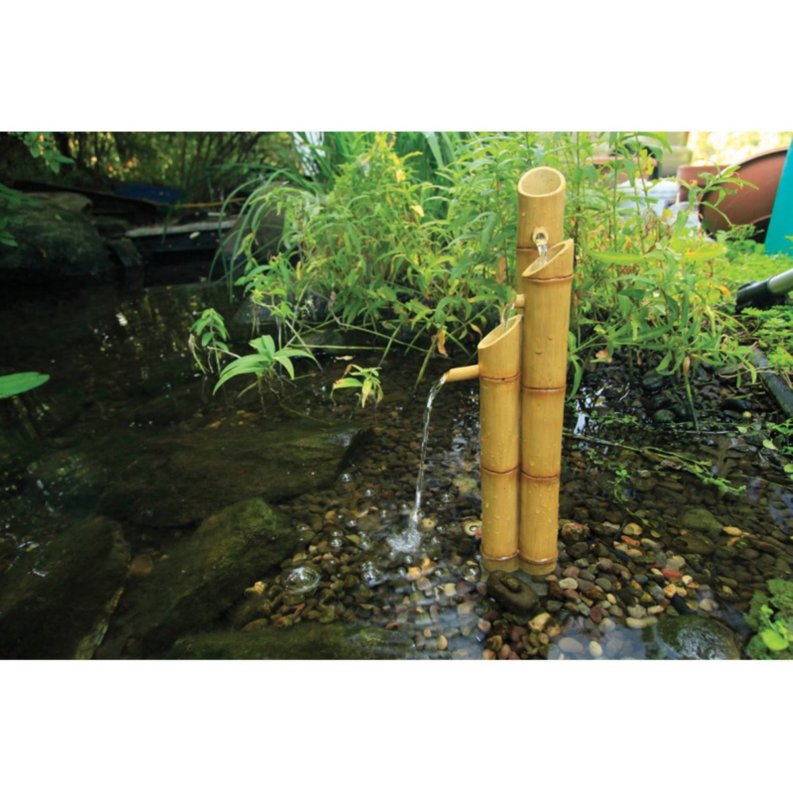 Aquascape 3-tier Pouring Bamboo Fountain with Pump, Yellow