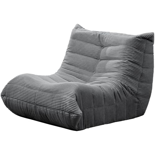 Bean Bag Chairs for Adults Giant Bean Bag Chair Memory Foam BeanBag Chair Big Bean Bag Sofa with Filler Faux Fur Fireside Beanbags Lazy Sofa for