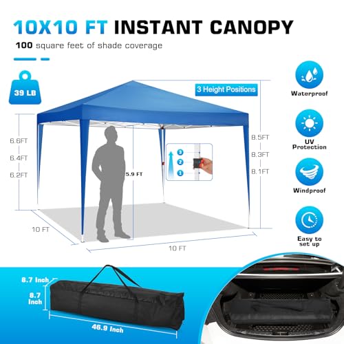 COBIZI Canopy 10x20 Pop Up Canopy Tent with 6 Sidewalls Party Tents for Parties Weddings Backyard Waterproof Canopy Outdoor Commercial Canopy Event