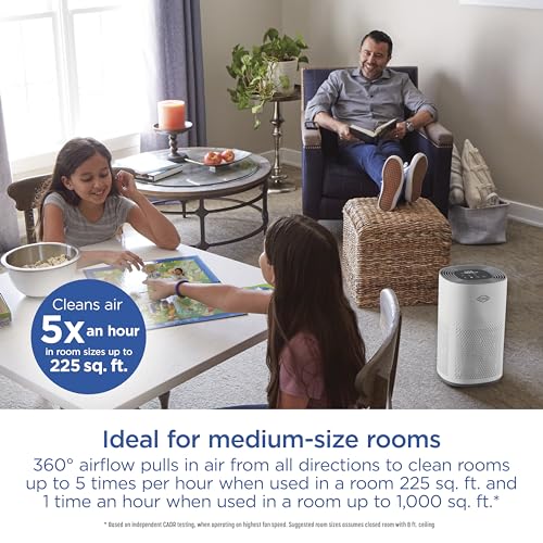 Clorox Air Purifiers for Home, True HEPA Filter, XL Rooms up to 2,220 sq ft, Removes 99.9% of Mold, Viruses, Wildfire Smoke, Allergens, Pet Allergies
