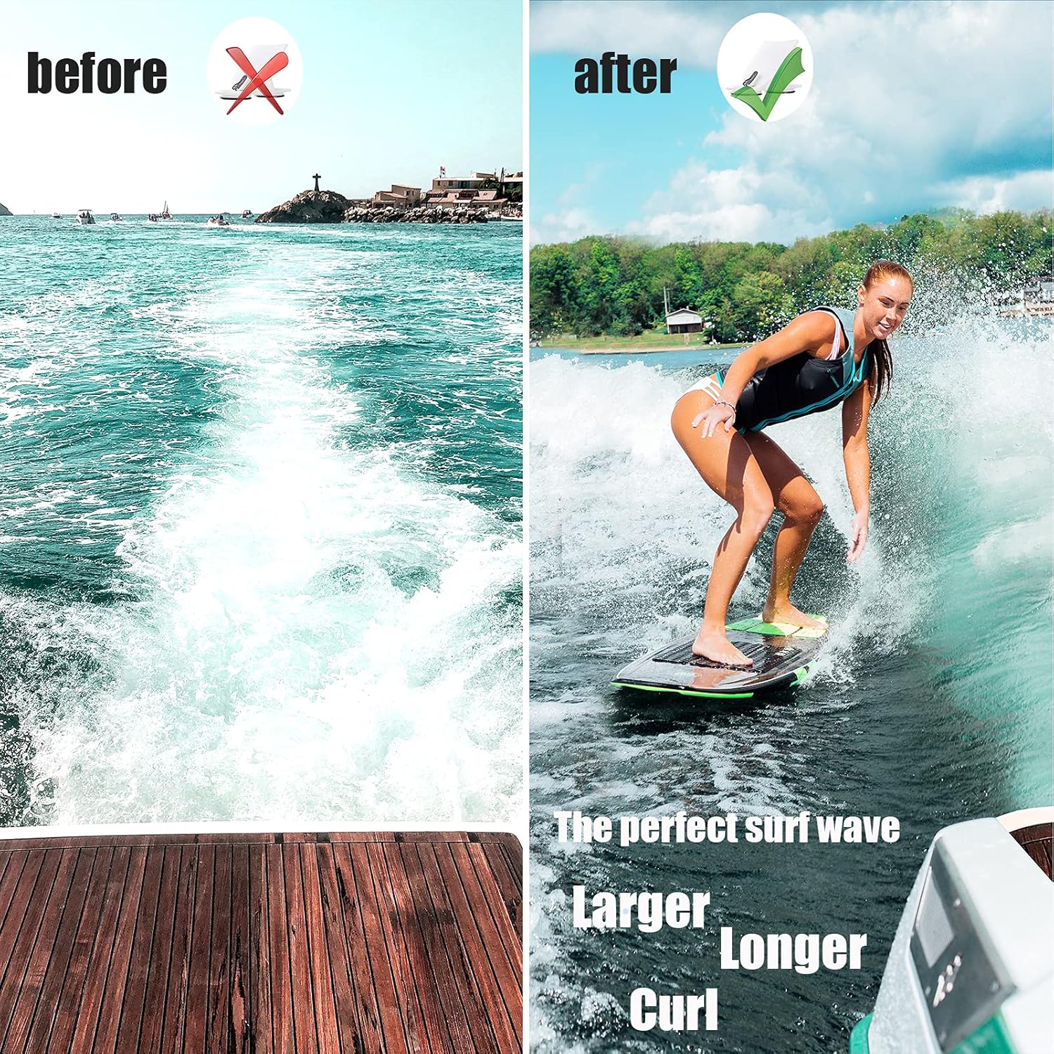 Olasoceanicas Wake Shaper,Wakesurf Surfing Wake Equipment with Suction Cups Held on Strong