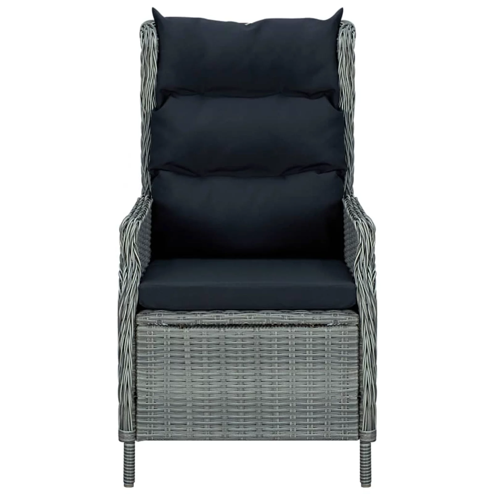 Suzicca Reclining Patio Chair with Footstool Poly Rattan Gray