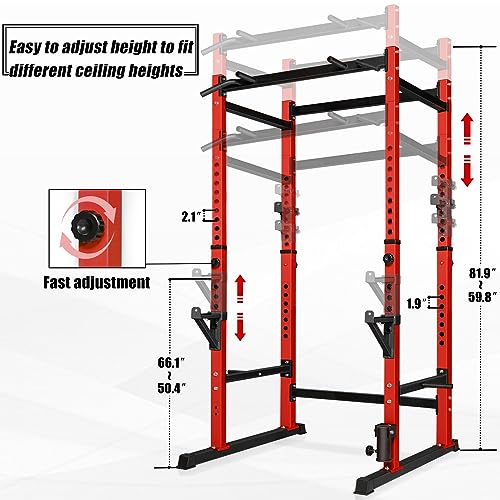 Bongkim Power Rack, Rack Cage for Weight Training, Adjustable Squat Stand Rack for Home Gym Equipment, Lifting Cage with 660lb Capacity