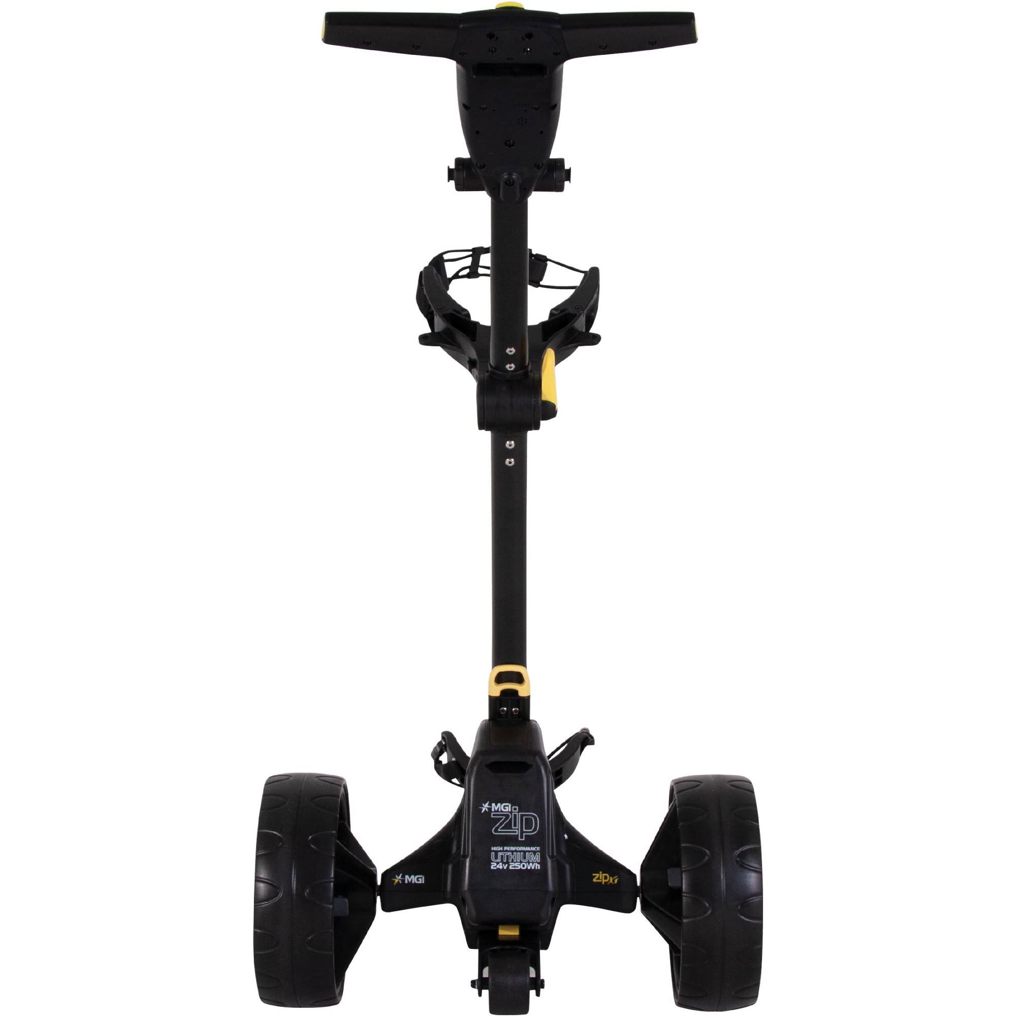 MGI Zip X1 Electric Golf Push Cart Swivel Wheel Caddie with Accessories, Black