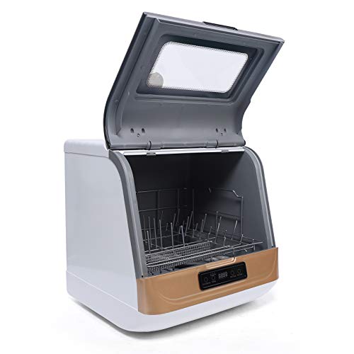 Countertop Dishwasher Portable Compact Dishwasher W/ 4 Washing Programs, Energy Save with Low Water Consumption, No Installation for Small Apartments