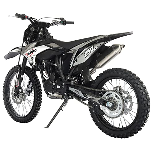 X-PRO 250cc Dirt Bike Zongshen Brand Engine, 5-Speed Manual Transmission, Electric/Kick Start! Big 21"/18" Wheels! (Black)