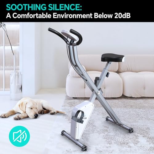 Foldable Exercise Bike Stationary Bikes for Home, 5 IN 1 Indoor Workout Bike, Cycling Bike with 16-Level Quiet Magnetic Resistance