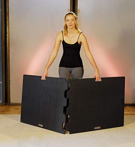 Yoga Mat Board for Carpet or Outdoors | Black | Portable Floor to Enhance Yoga, Pilates or Ballet Barre Exercise | Sturdy & Thick | by LifeBoard