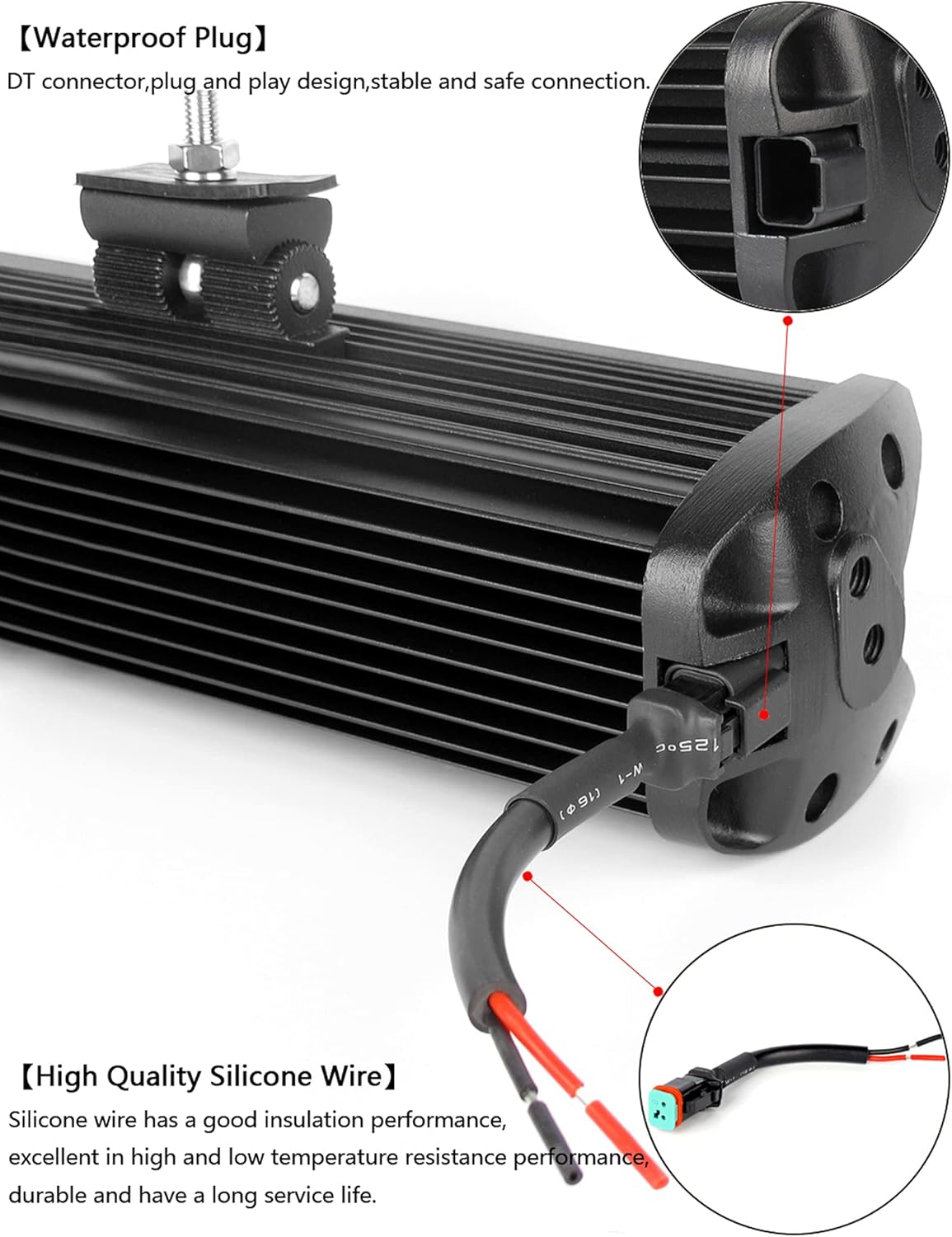 SUFEMOTEC 6D 40 Inch 180W Single Row High Power LED Light Bar for Car Truck ATV Trailer 4WD SUV 4x4 Offroad Flood Driving Bars Lights Working