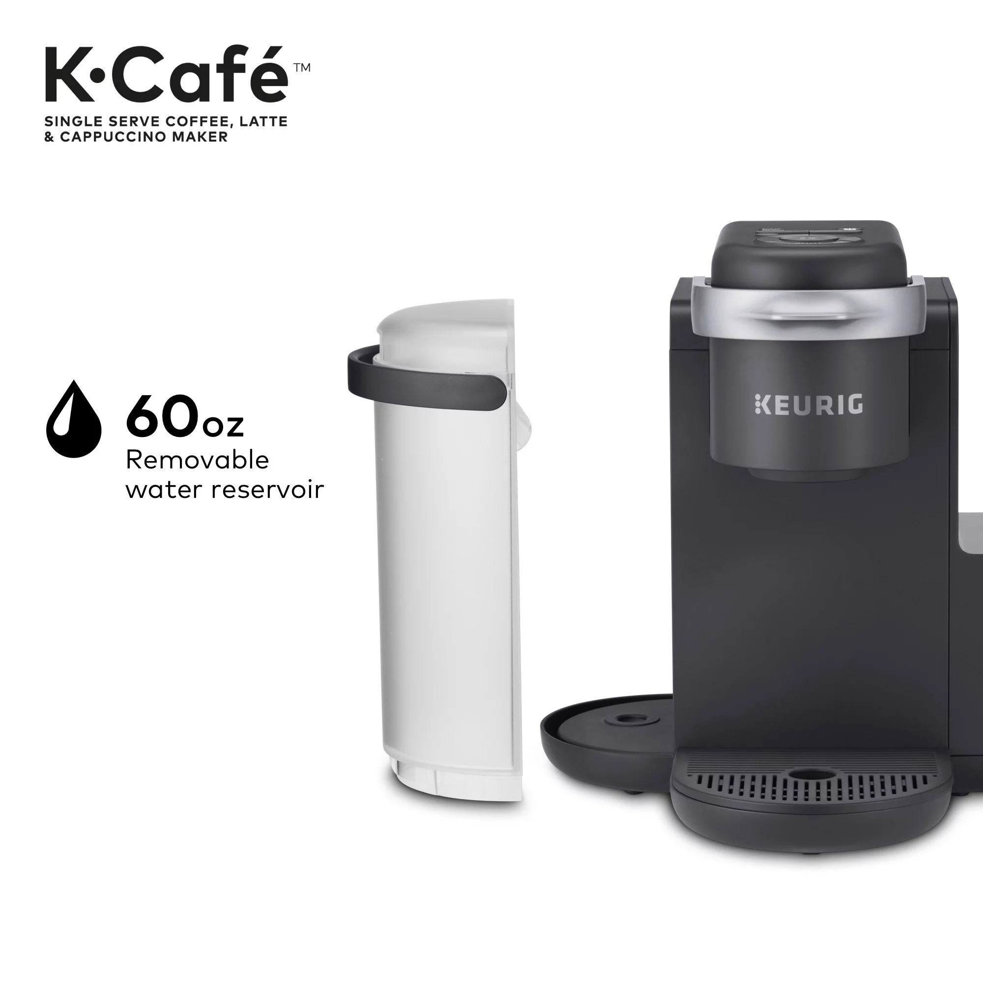 Keurig K-Cafe Single Serve K-Cup Coffee Maker, Latte Maker and Cappuccino Maker, Dark Charcoal