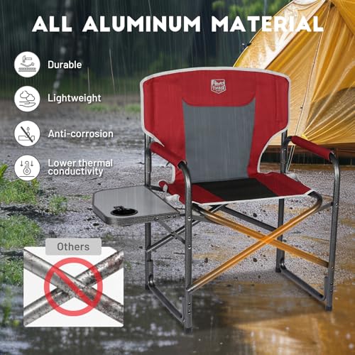 TIMBER RIDGE Folding Rocking Camping Chair, 400lbs Capacity Portable Oversized Outdoor Rocker with Hard Armrests, Cup Holder & Side Pocket