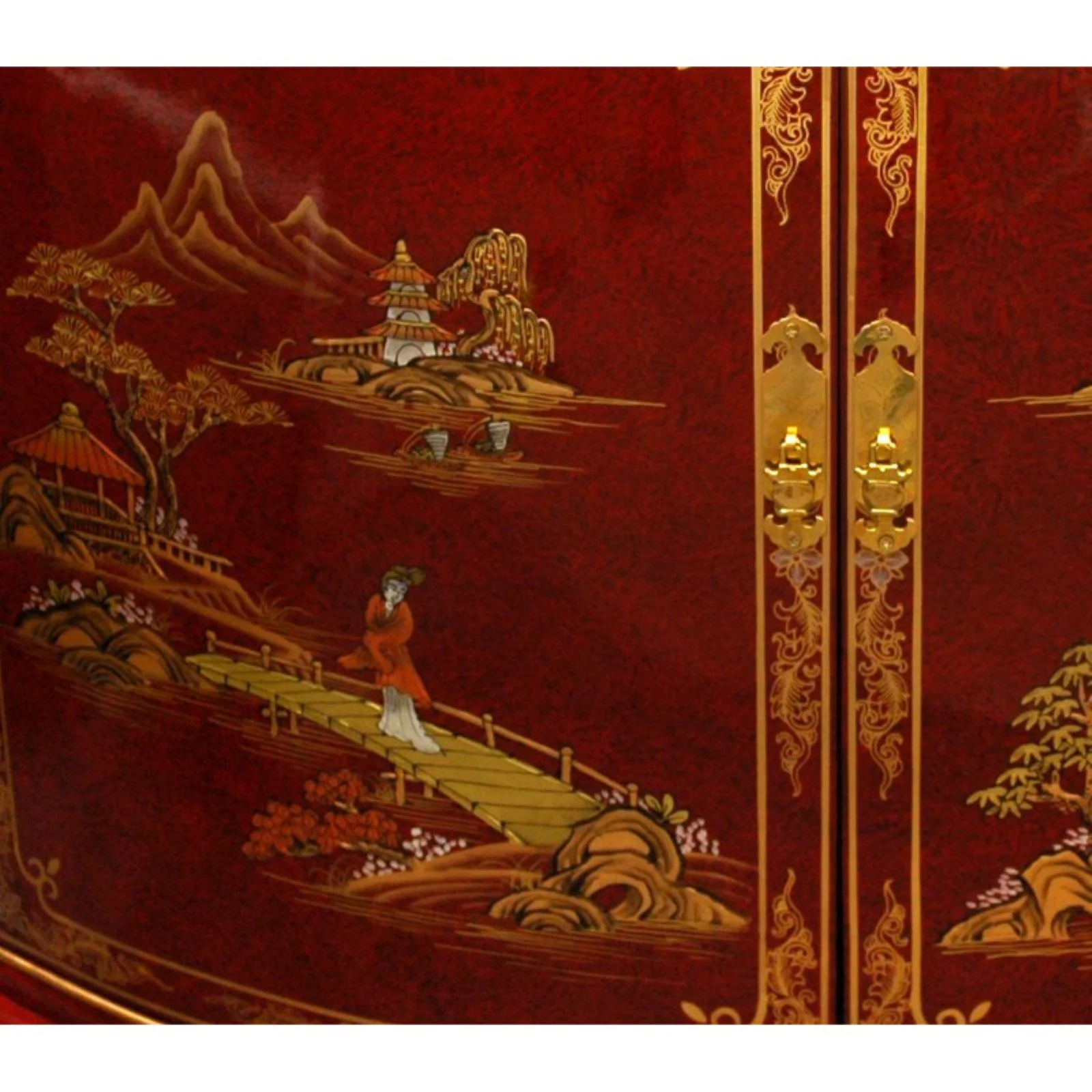 Oriental Furniture Corner Cabinet, 32.00"H, living room item, dining room