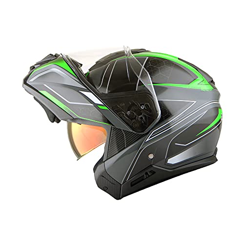 Martian Motorcycle Modular Full Face Helmet Flip up Dual Visor Sun Shield: HG362 Matt Black