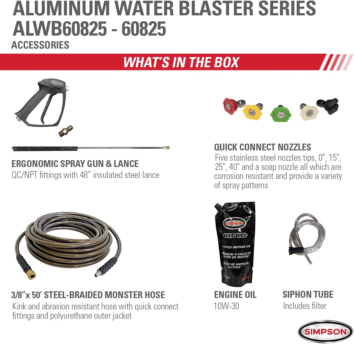 SIMPSON Cleaning ALWB60828 Water Blaster Gas Pressure Washer Powered by Honda GX390, 4200 PSI at 4.0 GPM, CAT Triplex Pump, (49 State)