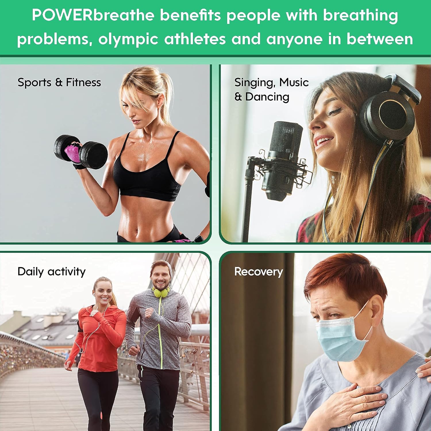 POWERbreathe - Breathing Exercise Device, Breathing Trainer and Therapy Tool to Strengthen Breathing Muscles and Help Lung Capacity