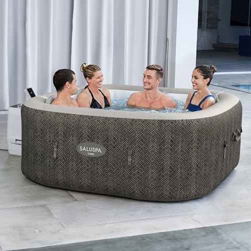 Bestway SaluSpa Hawaii EnergySense Smart Luxe AirJet Inflatable Hot Tub Spa (71" x 71" x 26") | Features LED Lights and App-Control | Fits Up to 4-6
