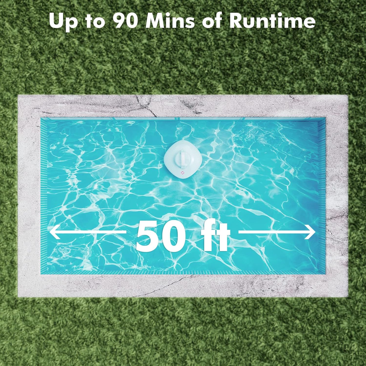 HYDRUS Robotic Cordless Pool Vacuum Cleaner with Brushless Motor,Powerful Pool Robot for Above Ground Pools, Up to 90 Mins Runtime, Self-Parking
