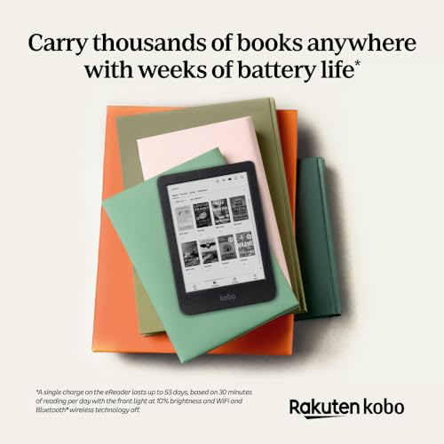Kobo Clara BW | eReader | 6” Glare-Free Touchscreen with ComfortLight PRO | Dark Mode Option | Audiobooks | Waterproof | 16GB of Storage | Black