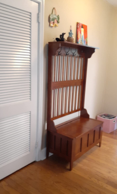 Linon Hall Tree with Storage Bench, 36"W x 18"D x 64"H, Walnut