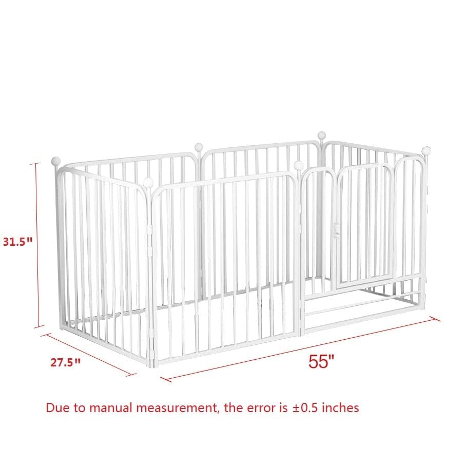 Dog Pen Pet Playpen Panel Pen Bunny Fence Indoor Outdoor Fence Playpen Heavy Duty Exercise Pen Dog Crate Cage Kennel(White)