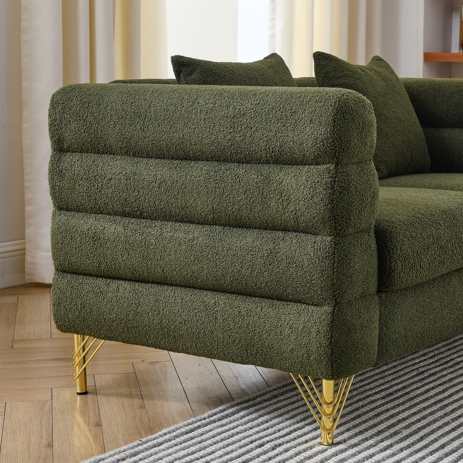 Holaki 81" Oversized Corner Sofa Set, L-Shaped Sectional Couch, 5-Seater Corner Sofas with 3 Cushions for Living Room, Bedroom, Apartment