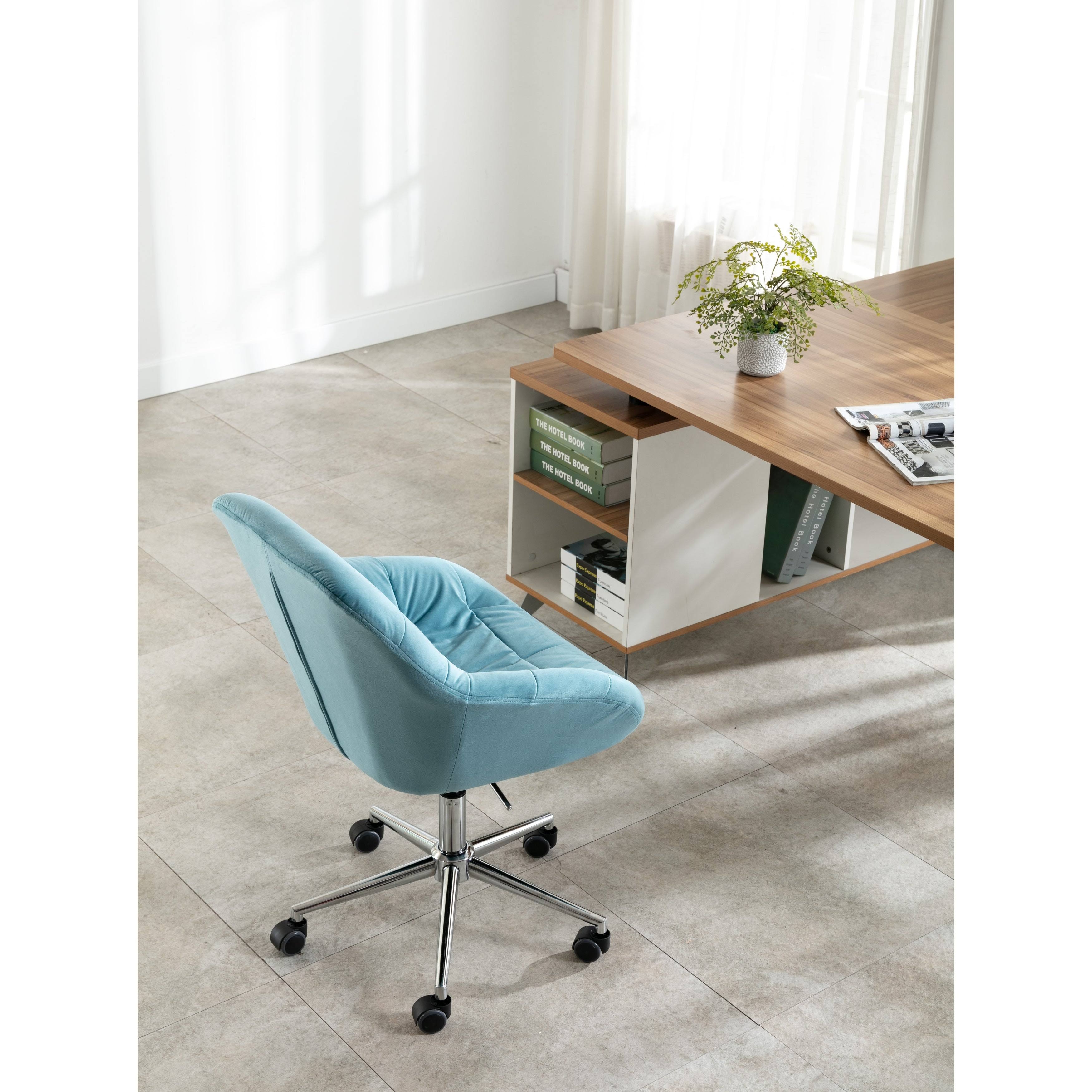 Fabric Upholstered Swivel Ergonomic Adjustable Height Homeoffice Task Chair - Dark Grey