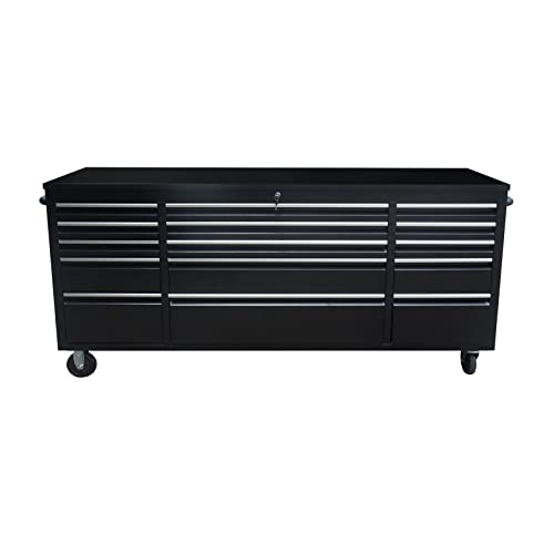 SINDA 72 Inch 15-Drawers Rolling Tool Chest with Drawers Tool Box with Wheels Mobile Tool Storage Cabinet with Wooden Top, Lockable, Storage Drawers