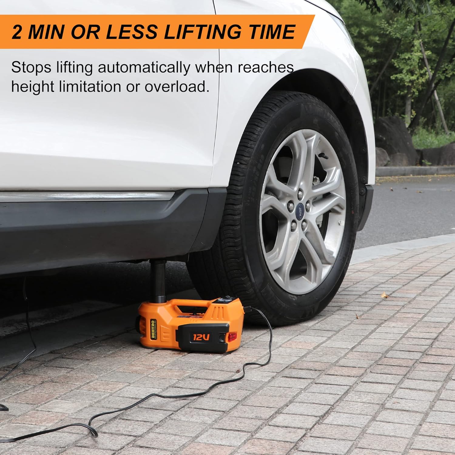 BEETRO 3 in 1 Electric Hydraulic Car Jack with Tire Inflator Pump, 5T(11000 lbs) Electric Car Floor Jack