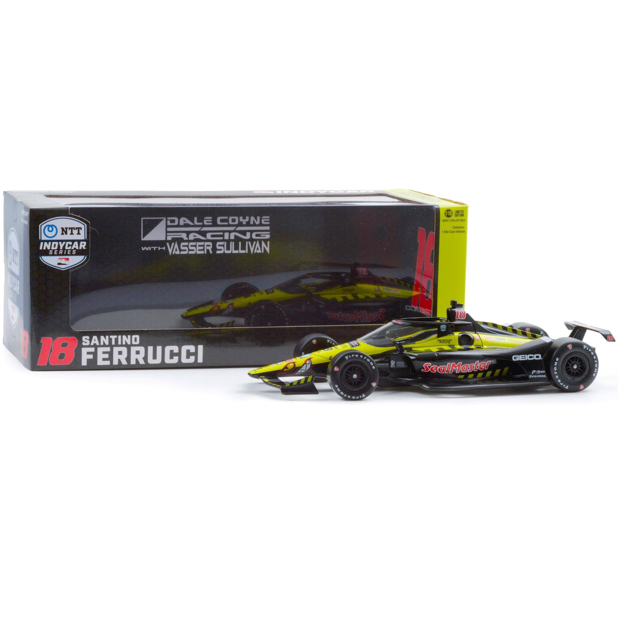 Dallara IndyCar #18 Santino Ferrucci Sealmaster Dale Coyne Racing with Vasser Sullivan NTT IndyCar Series (2020) 1/18 Diecast Mo