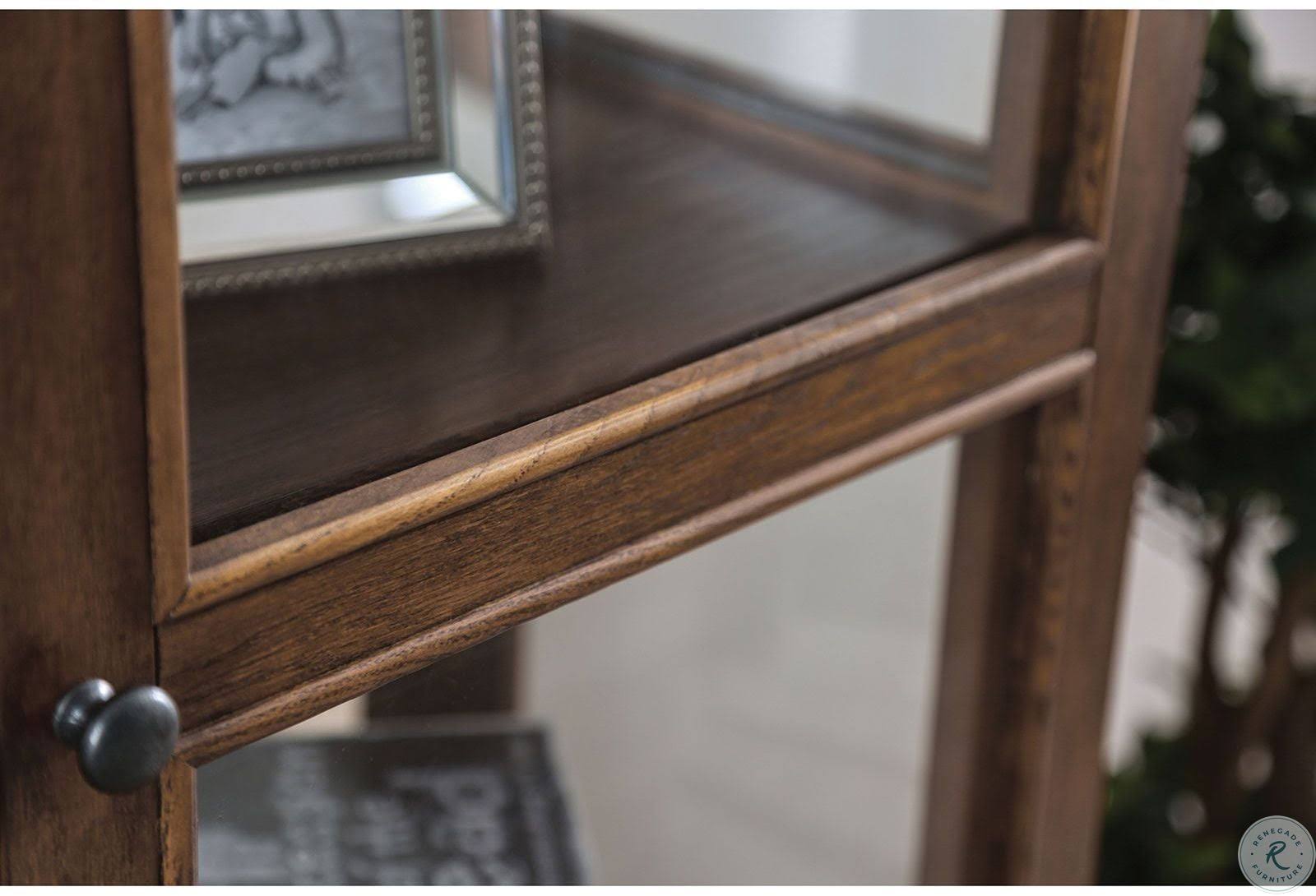 Furniture of America Vilas Oak Curio Cabinet