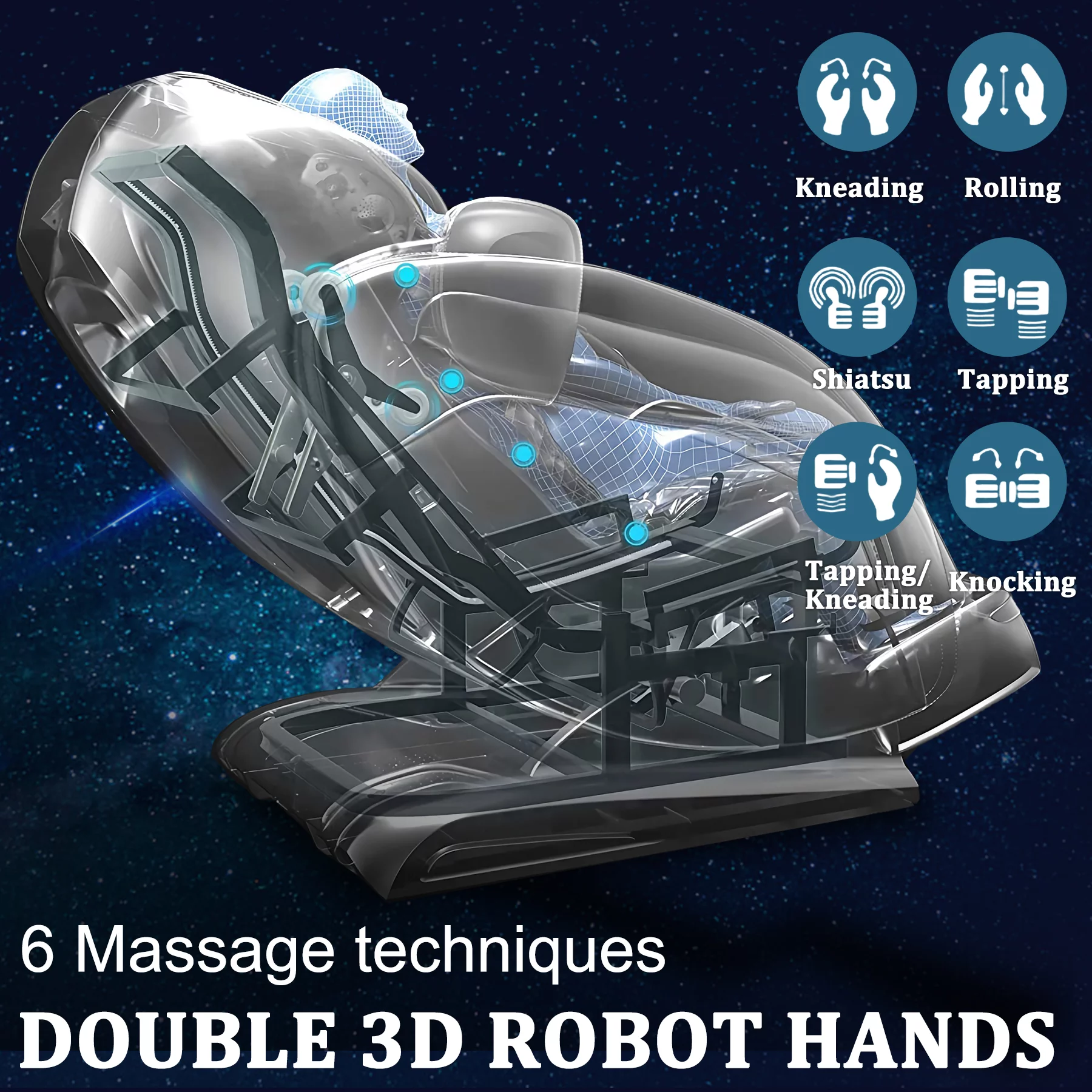 BILITOK Massage Chair, Bluetooth Massage Chair with Smart Screen Zero Gravity Massage and Wave Air Bag Massage Shoulders, Arms, Back, Waist, Buttocks