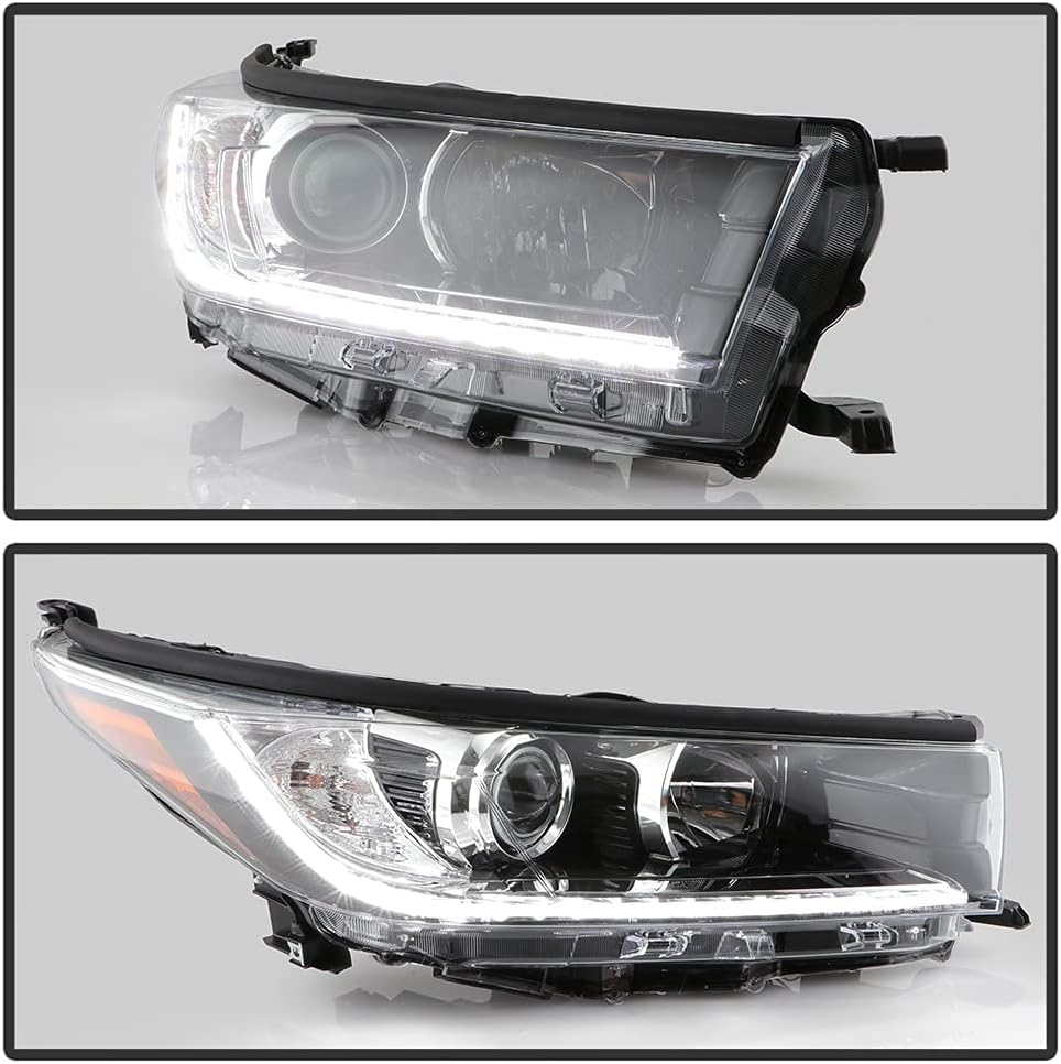 ACANII - For [LED DRL Model Only] 2017 2018 2019 Toyota Highlander LED DRL Projector Headlight Headlamp Passenger Side