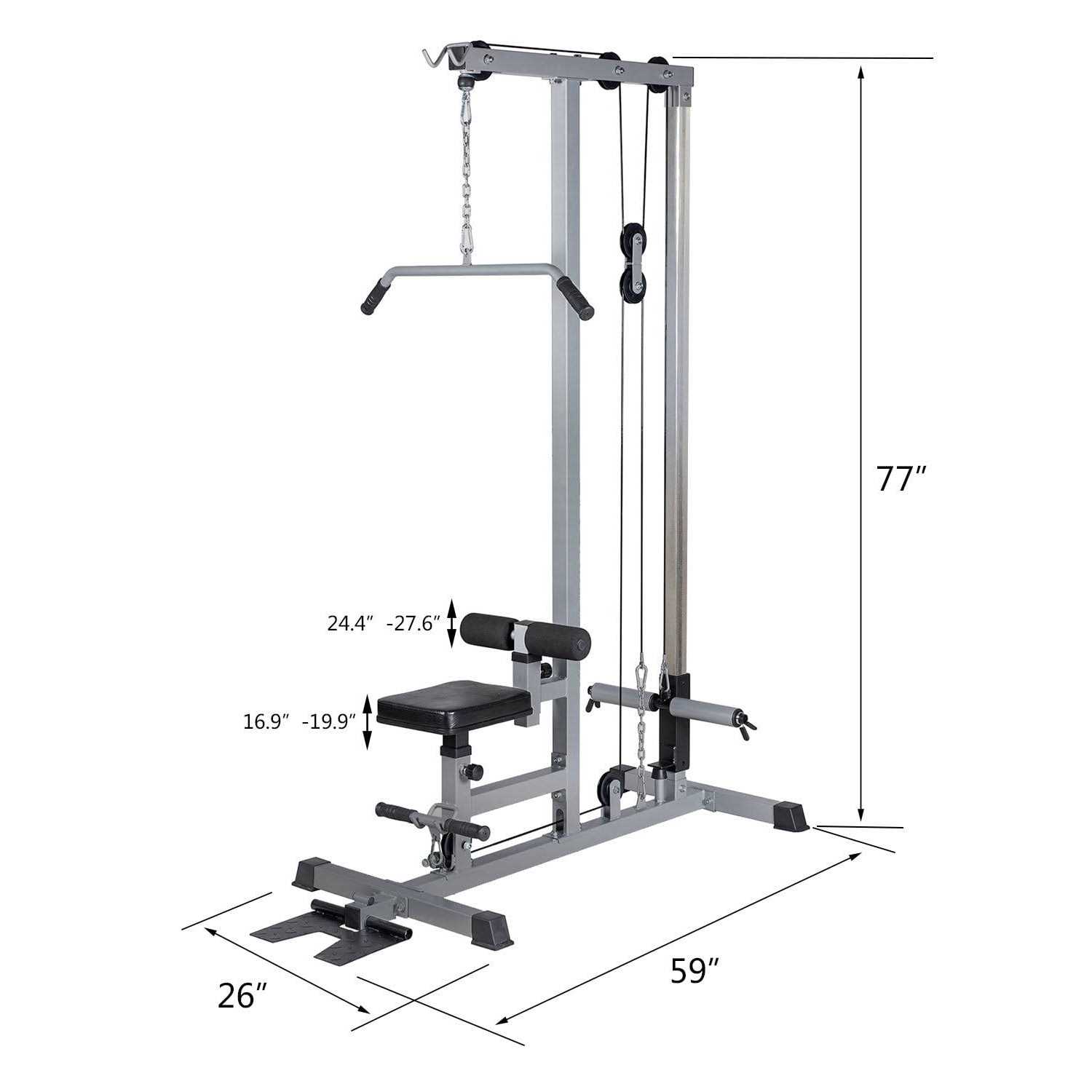 GDLF Lat Pull Down Machine Multifunction Low Row Bar Cable Fitness Body Workout Gym - Sports Supplies Online Store