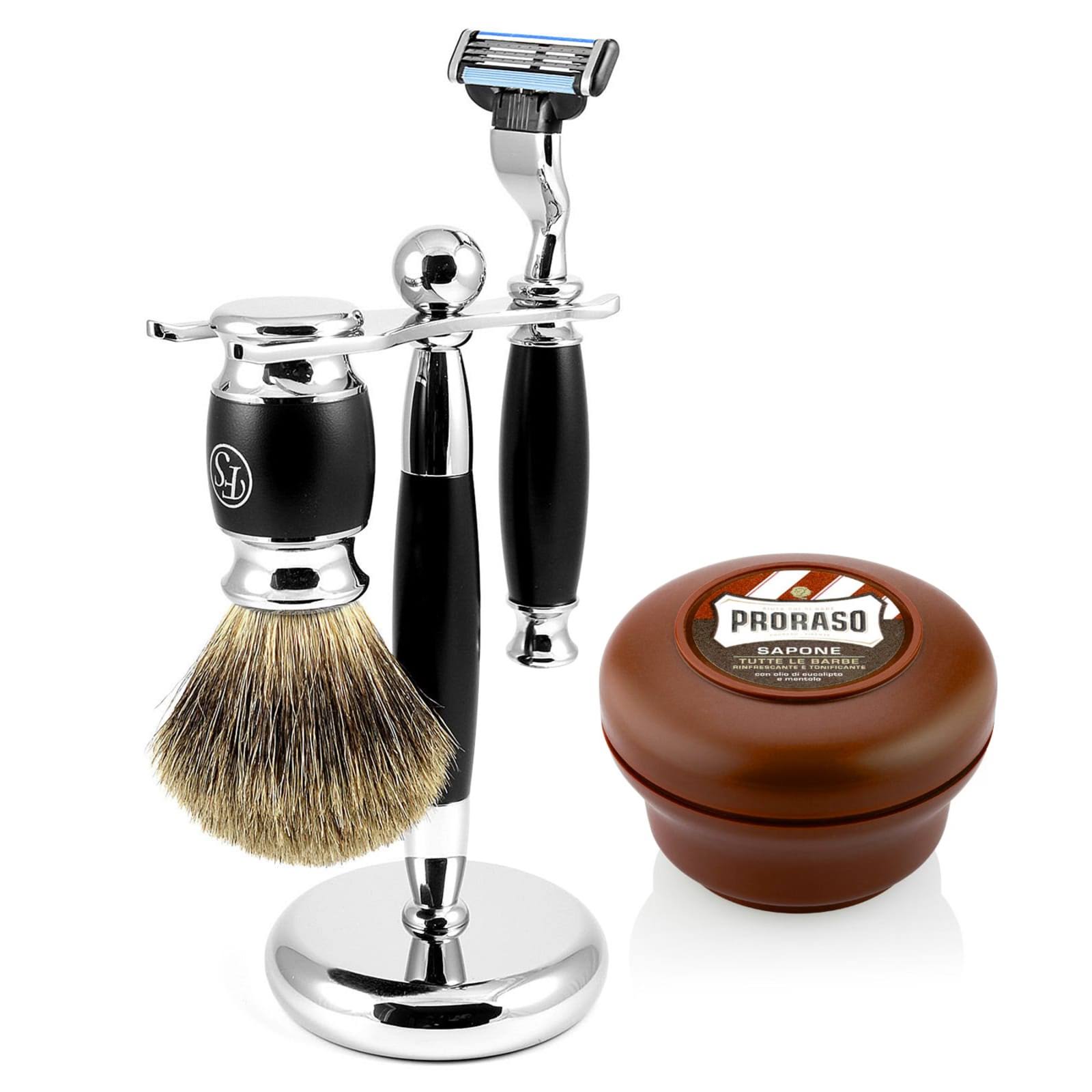 Black Modena Pure Badger Shaving Set - Trendhim - Men - Megean