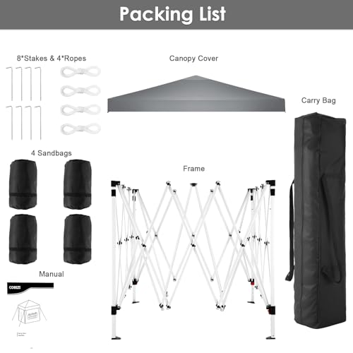 COBIZI Canopy 10x20 Pop Up Canopy Tent with 6 Sidewalls Party Tents for Parties Weddings Backyard Waterproof Canopy Outdoor Commercial Canopy Event