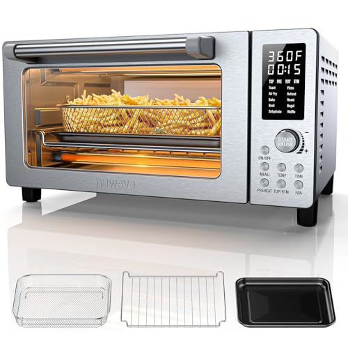 Nuwave Bravo Pro Smart 21QT Toaster Oven Air Fryer Combo, Convection Oven Countertop, 10 functions all in 1, with even & quick crisp technology
