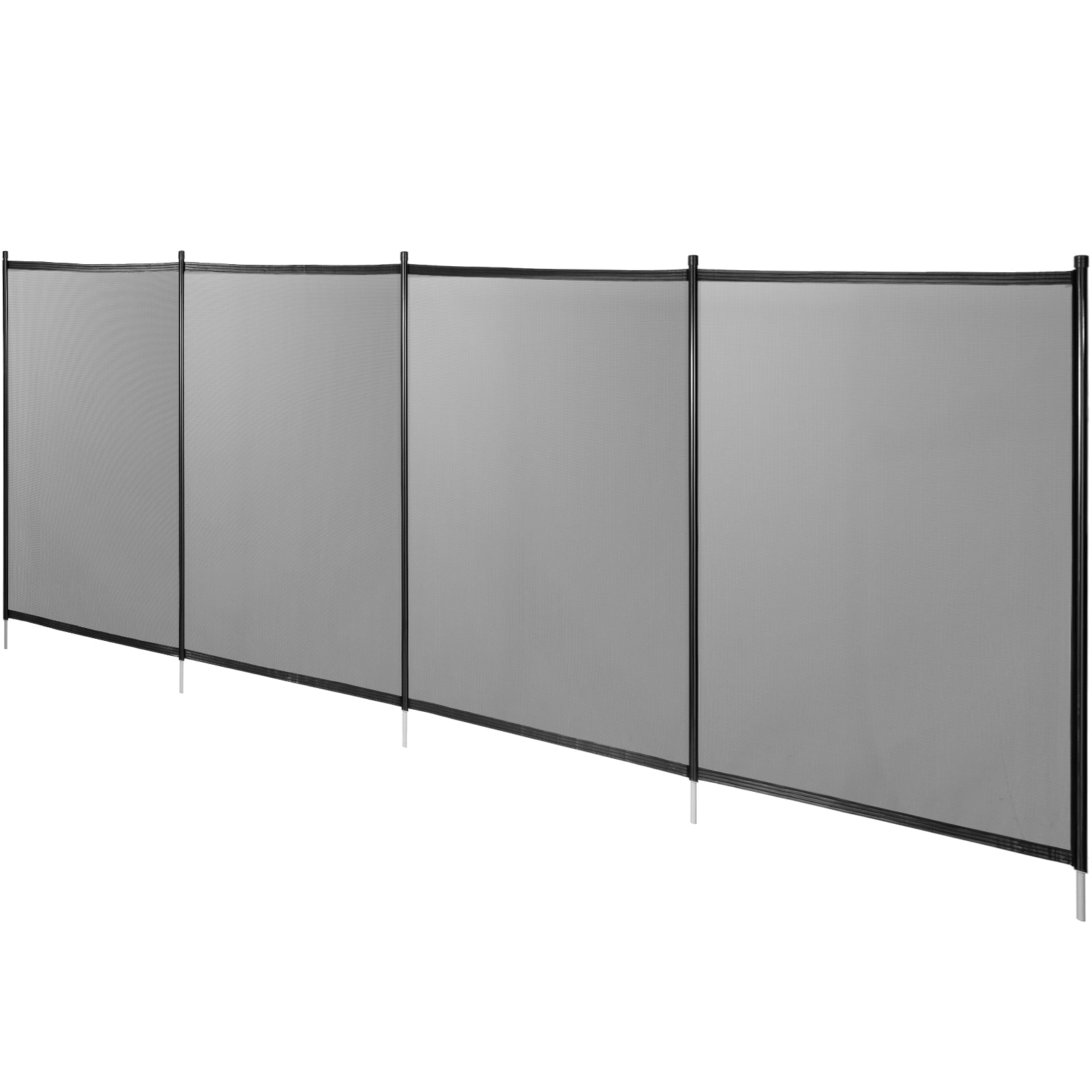 VEVORbrand Pool Fence Mesh, 4 x 48 ft Black Removable Pool Fence for Inground Pools, 1000D PVC Mesh Fabric w/Section Kit