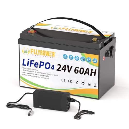 FLLYROWER 12V Lithium Battery 100AH With BMS and 16500 Deep Cycles 12V 100AH Lifepo4 Battery Grade A Cells for Marine Trolling Motor RV camping Solar