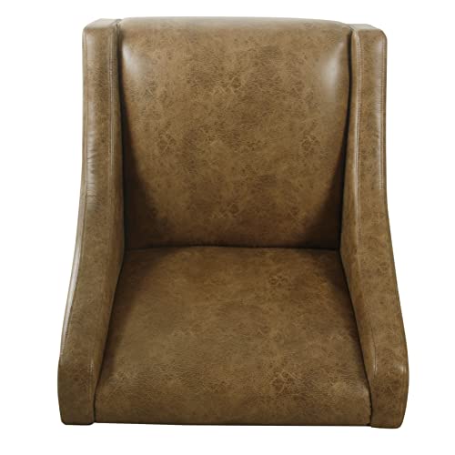 HomePop Velvet Swoop Arm Accent Chair, Suri Blue