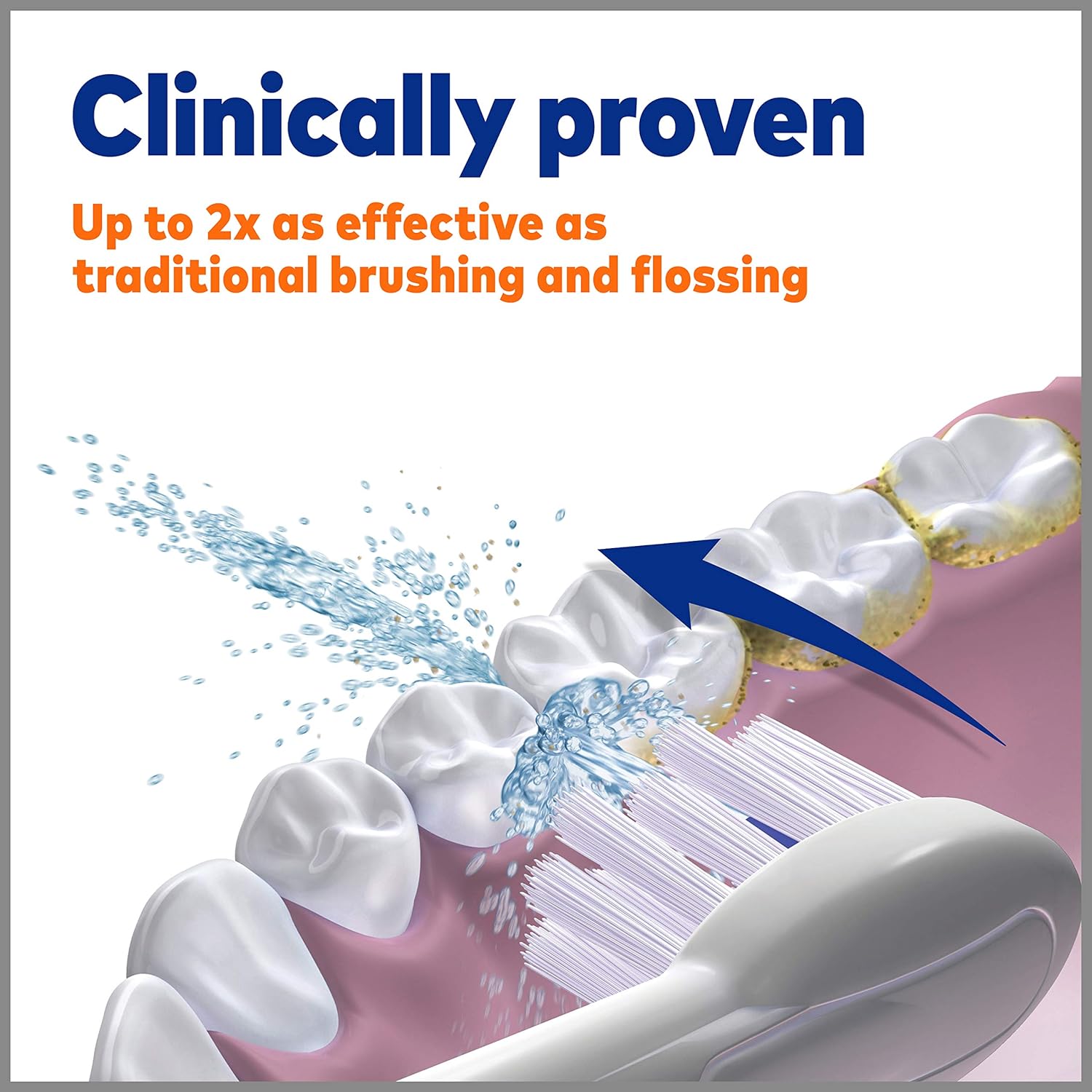 Waterpik Sonic-Fusion Professional Flossing, Electric Toothbrush & Water Flosser Combo in One, SF-02, White