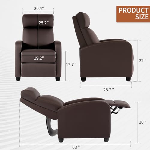 BestMassage | Recliner Chair | with 2 Point Massage Function | Black | with Lumbar Support, Adjustable Push Back, Wide Armrests