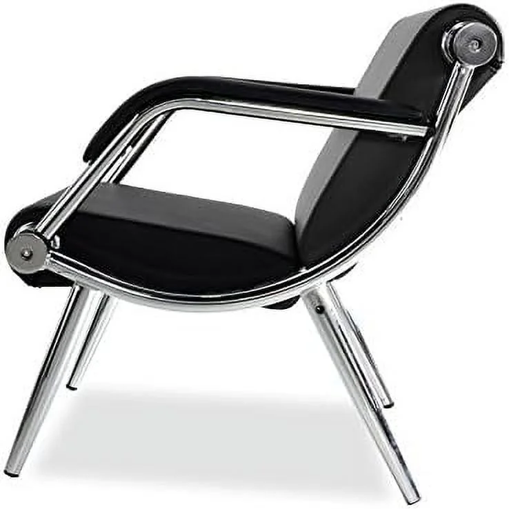 2Pcs Black PU Leather Office Reception Chair Waiting Room Visitor Guest Sofa Seat