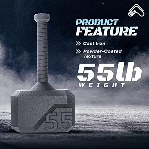 Tribe WOD Hammer Kettlebell 15-70lb + Adjustable | Cross Training Workout Equipment for Muscle Building, Cardio Fitness