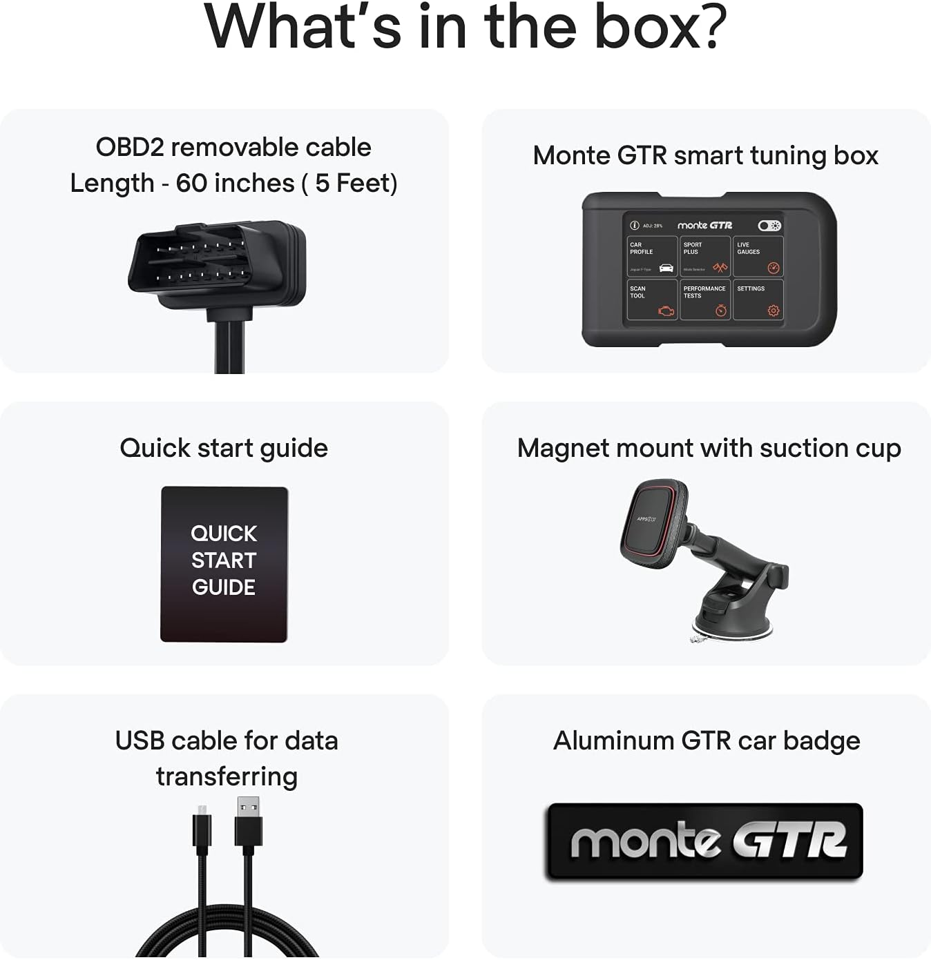 Monte Tuning Universal Performance Tuner - Monte GTR Powerful 4 in 1 Performance Chip Tuning Device, Fuel Saver and Car Diagnostic Scanner