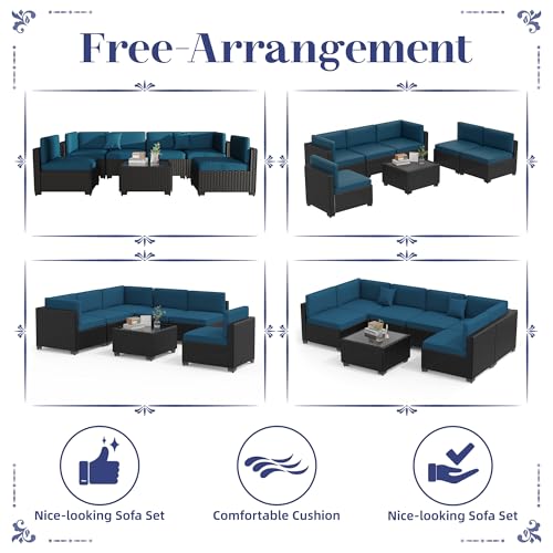 KIGOTY Patio Furniture Set 7 Pieces Conversation Sets, Outdoor Sectional Sofa