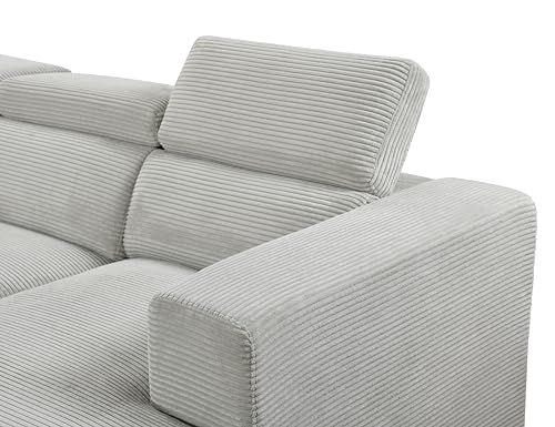 roomfitters 123" Oversized Modern U-Shaped 7-Seat Sectional Sofa Couch with Adjustable Headrest, Sofa Bed with Storage Chaise