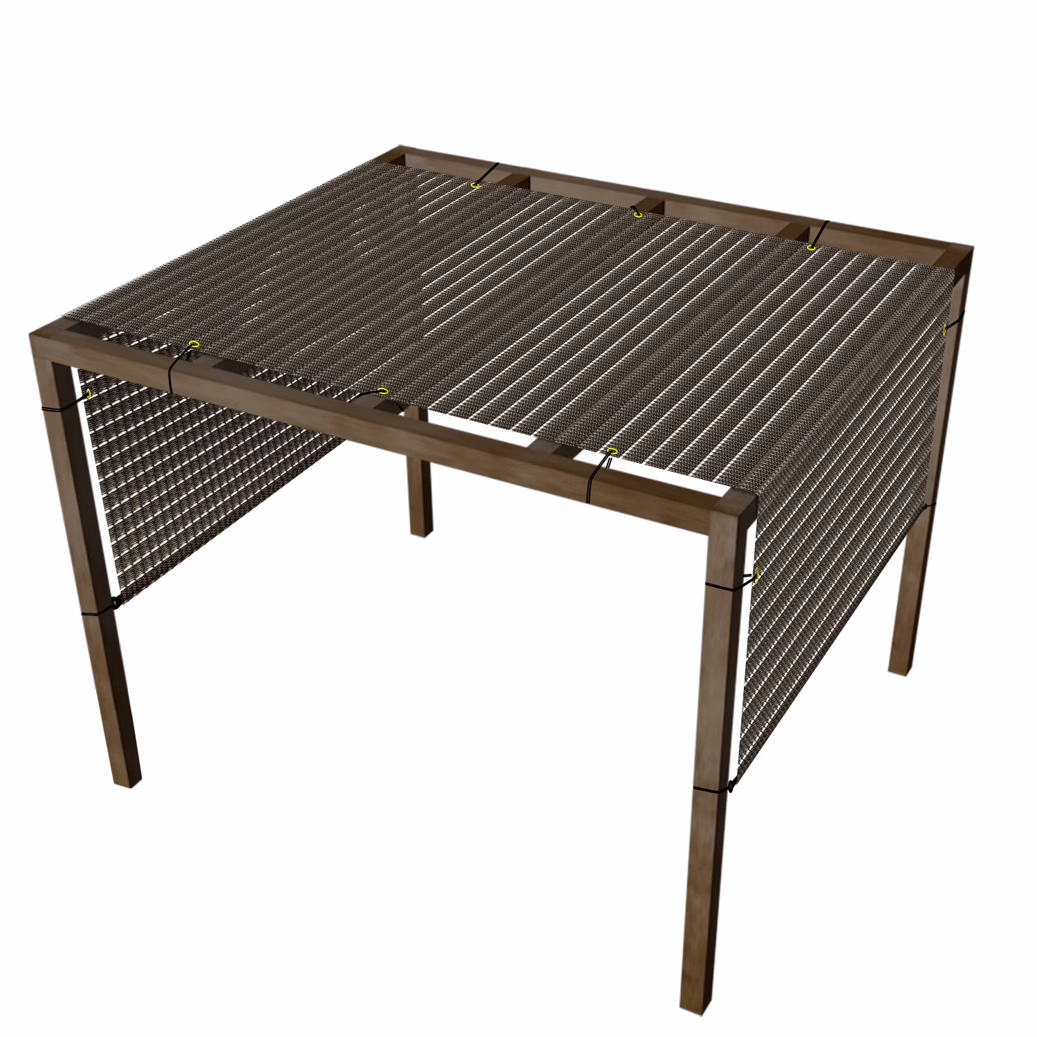 4'x19' Pergola Replacement Cover Canopy Sun Shade Screen Panel with Gromets Weighted Rods for Patio Deck Backyard Hollow out Brown