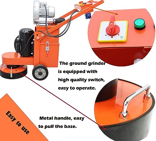 BREVELTION Cement Ground Grinder Grinding Concrete Epoxy Floor Paint and Cement Floor Polishing Dust-free Grinder 220V